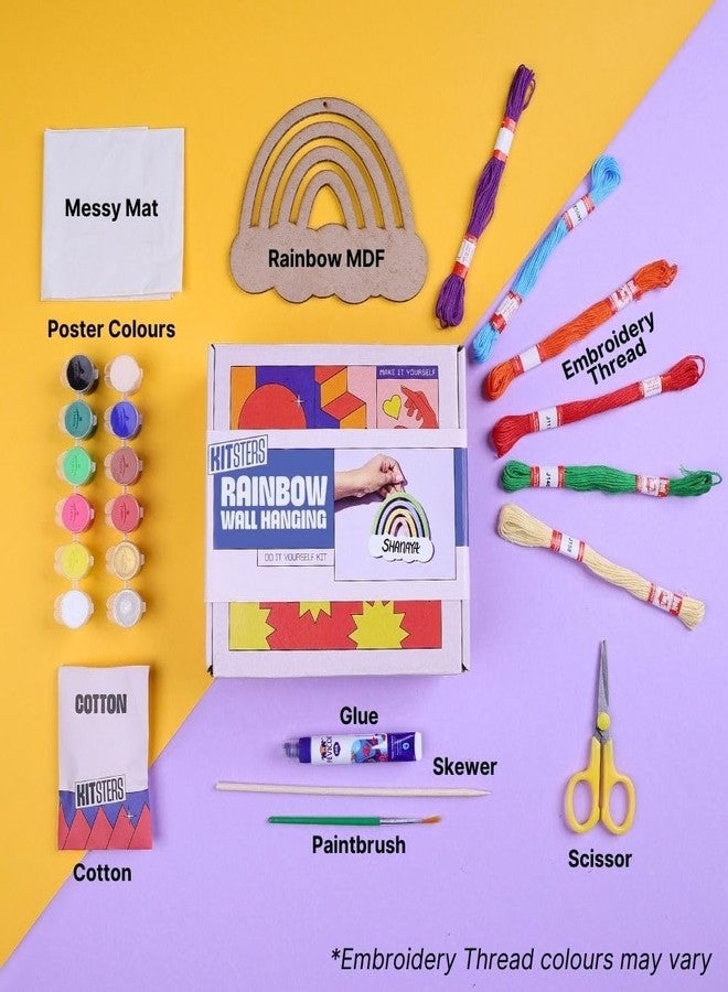 KITSTERS DIY Rainbow Wall Hanging Painting Kits | DIY Craft Kit, Paint at Home, Gift for Her, Craft Kit for Kids, Gift for Him, Paint Party for Kids, Rainbow Crafts - Image 2
